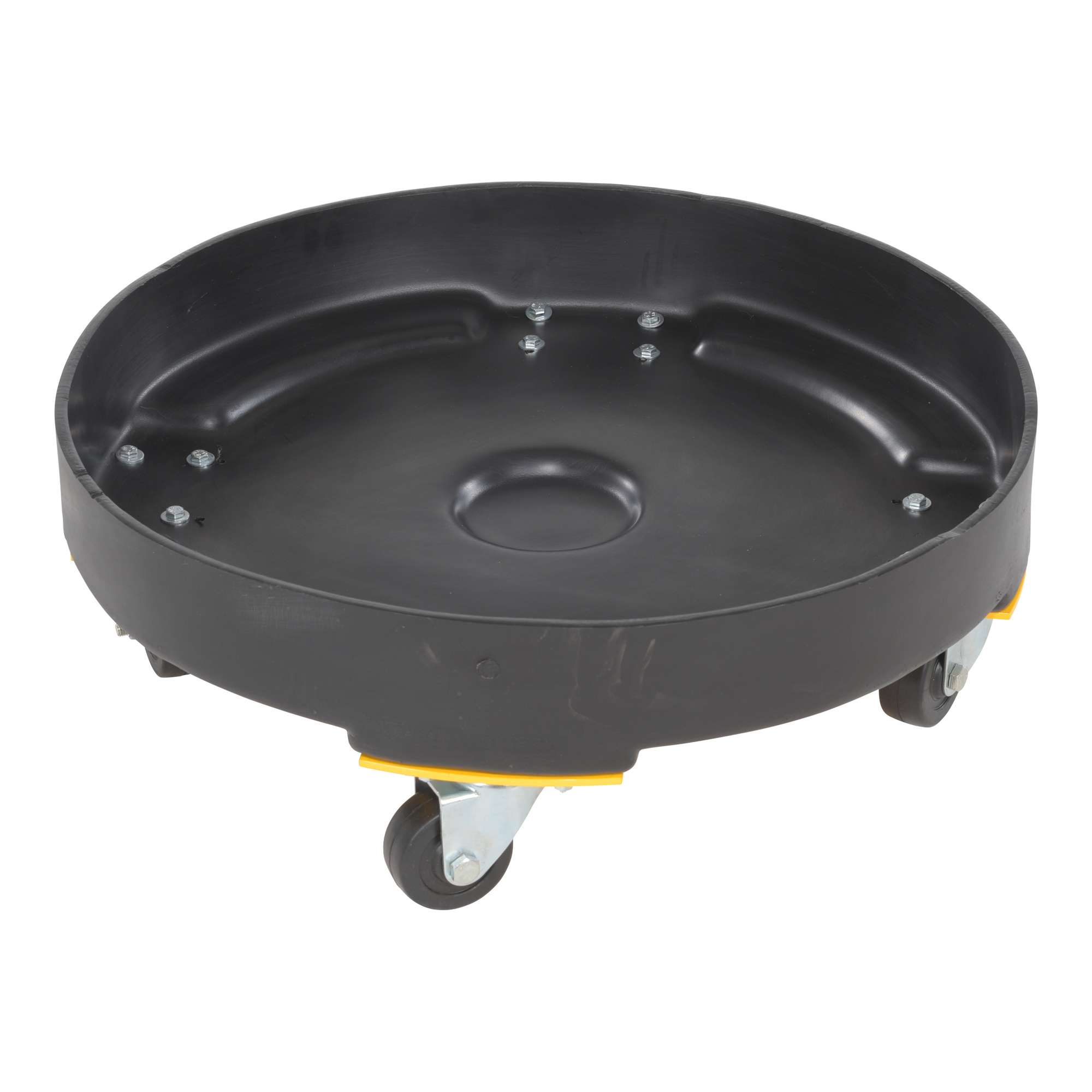 Vestil Heavy-Duty Poly Drum Dolly - 55 Gal., 600-Lb. Capacity, Black, Model# DRUM-DP-HD-55-BK